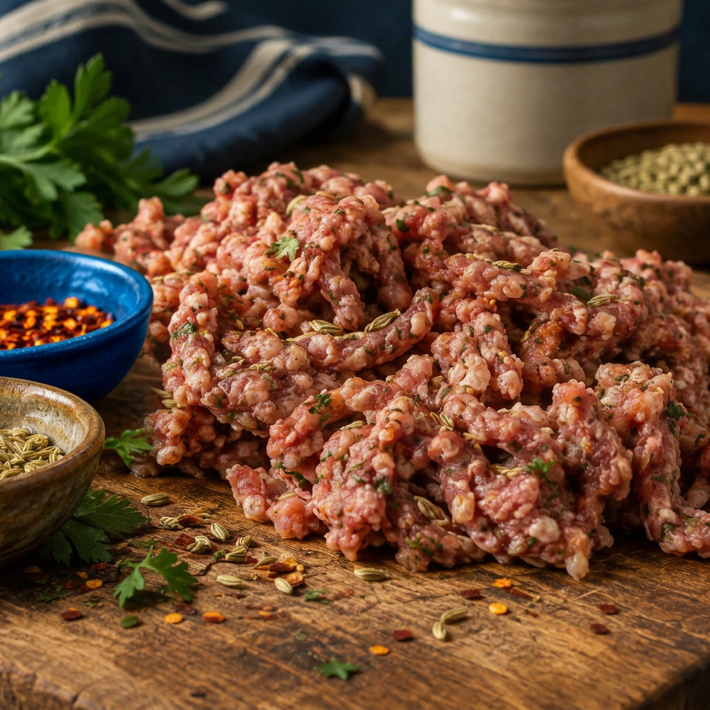 Raw ground Italian sausage